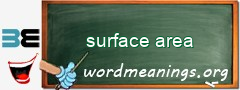 WordMeaning blackboard for surface area